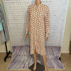 Forever 21 burnt orange and white abstract size small maxi dress boho